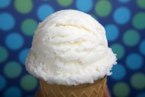 vanilla ice-cream in a cone